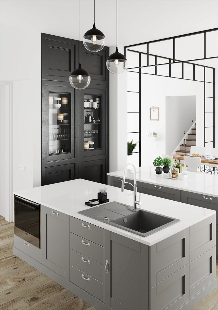 Deante 1-bowl granite sink with drainer