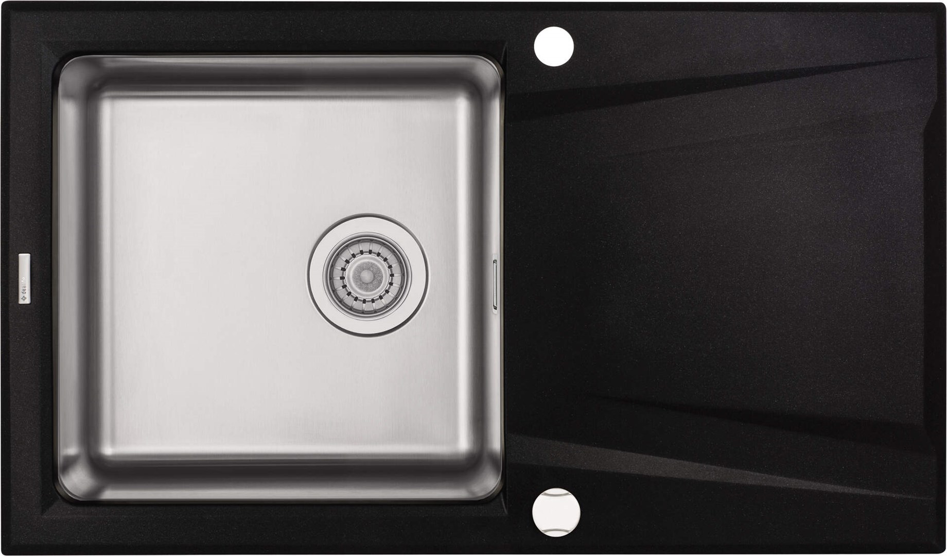 Deante 1-bowl granite-steel sink with drainer