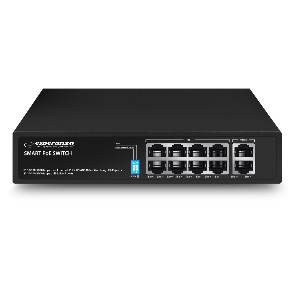 Esperanza 10-port POE switch 10/100/1000 120W