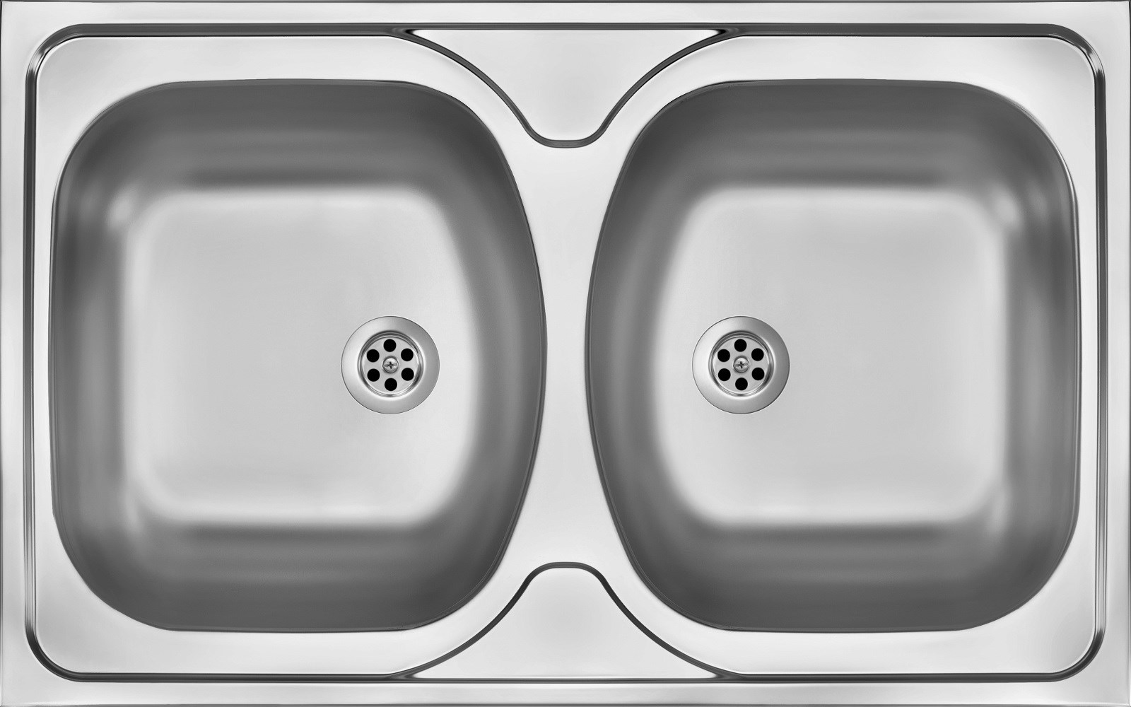 Deante 2-bowl steel sink - overlay