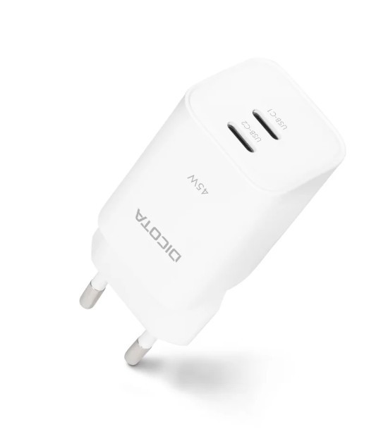 DICOTA  45W GaN Charger, 2x USB-C