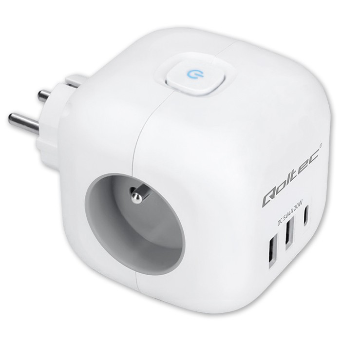 Qoltec  6-in-1 Power Cube Extension Socket