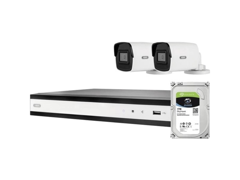 ABUS  PoE-Video-Set: 2 Mini-Tube-Kameras + NVR