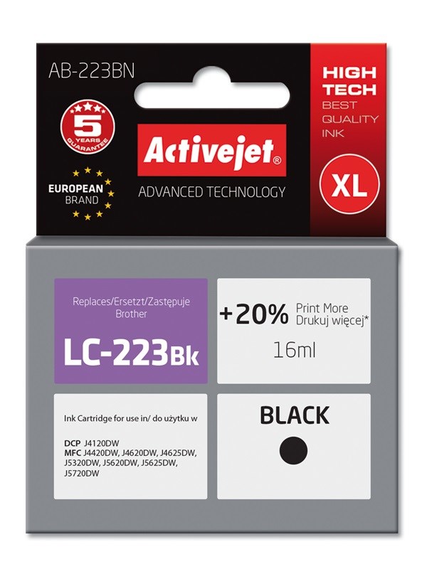 Activejet  AB-223BN Ink (replacement for Brother