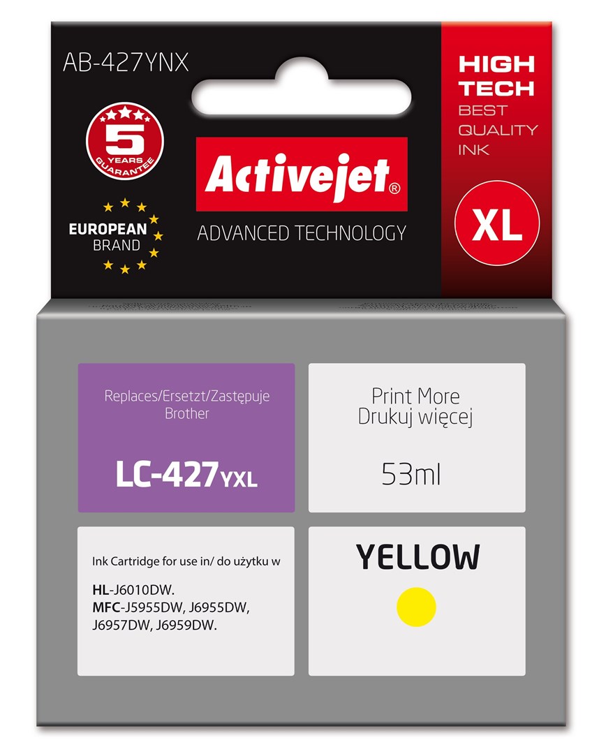 Activejet  AB-427YNX Brother printer ink cartridge