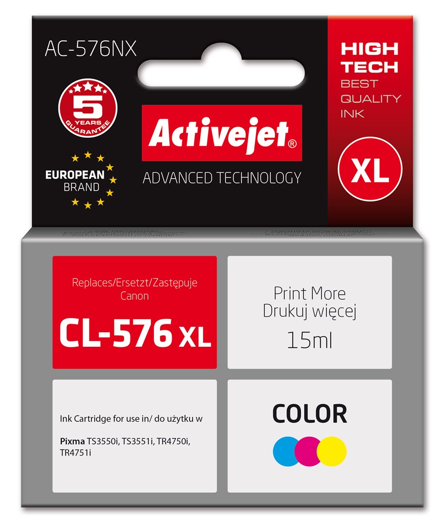 Activejet AC-576NX Canon printer ink, replacement
