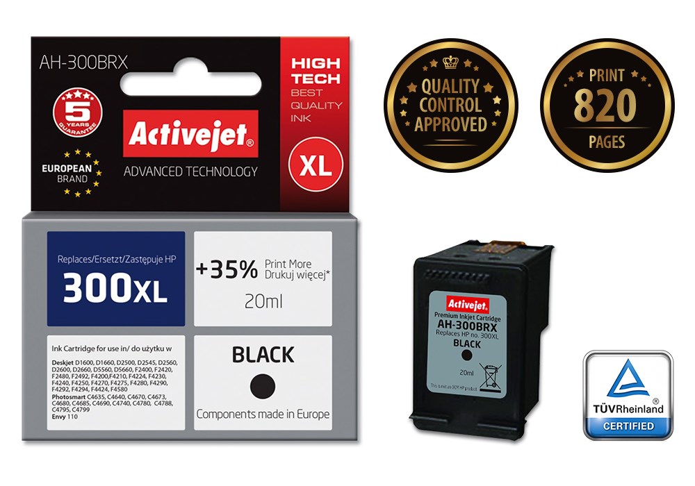 Activejet  AH-300BRX Ink (replacement for HP