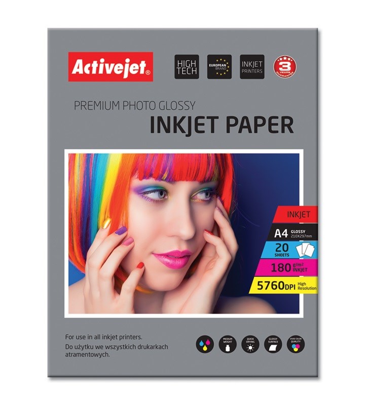 Activejet  AP4-180G20 glossy photo paper; for