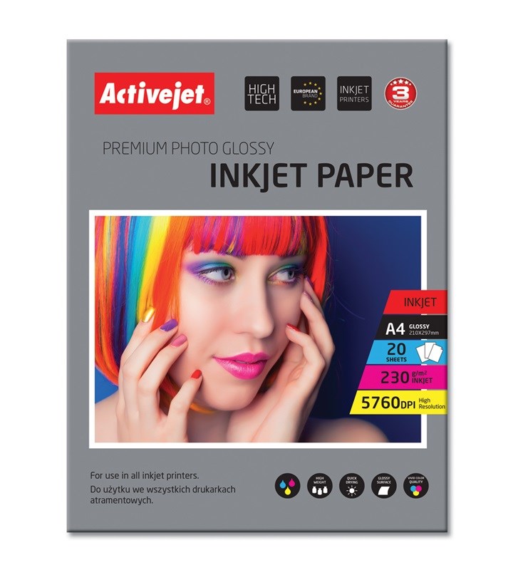 Activejet AP4-230G20 glossy photo paper for