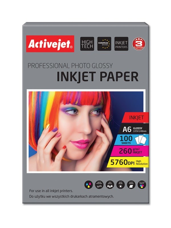 Activejet AP6-260GR100 photo paper for ink