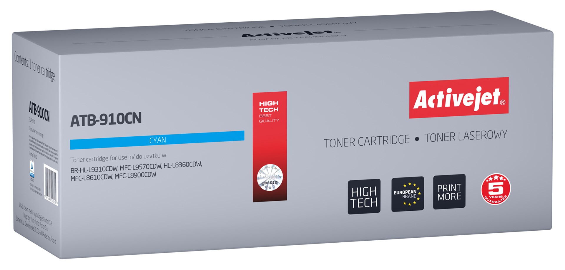 Activejet ATB-910CN Toner (replacement Brother TN-910C