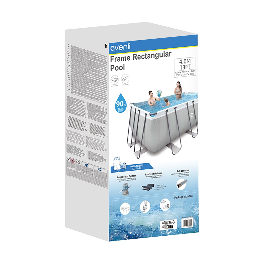 Avenli  grey frame pool, 400x207x122 |