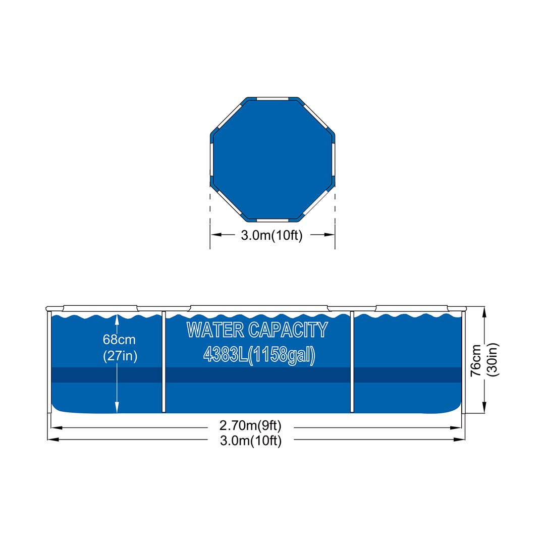 Avenli Round Frame Swimming Pool 305x76