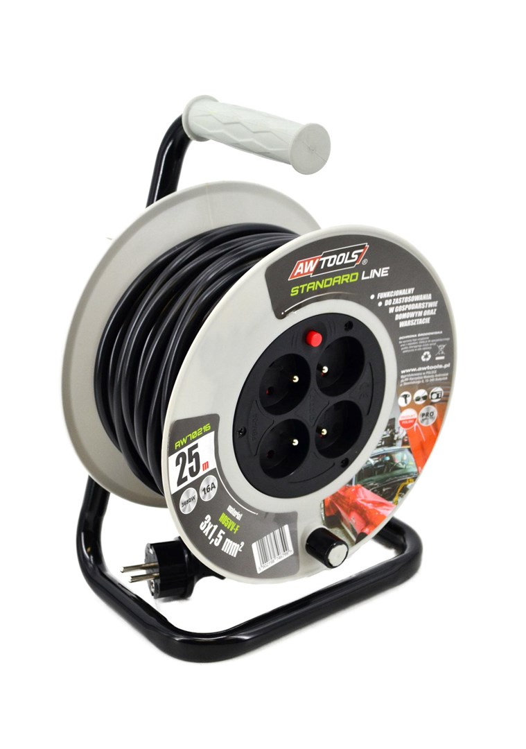 AWTOOLS  EXTENSION CABLE DRUM STANDARD 50m