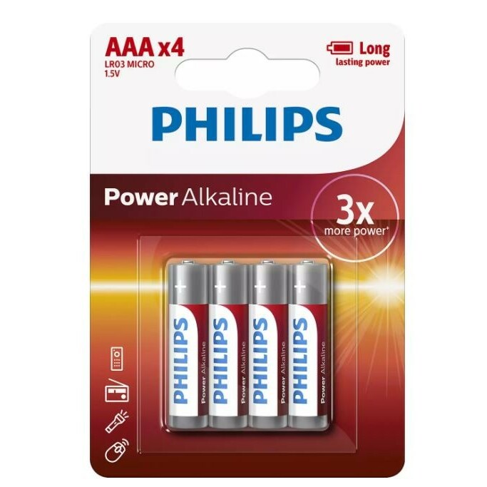 Philips  Baterries Power Alkaline AAA 4pcs