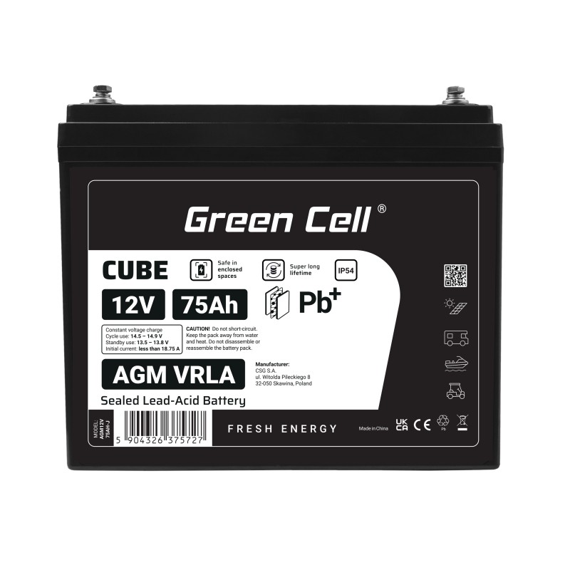 GREEN CELL Battery AGM VRLA 12V