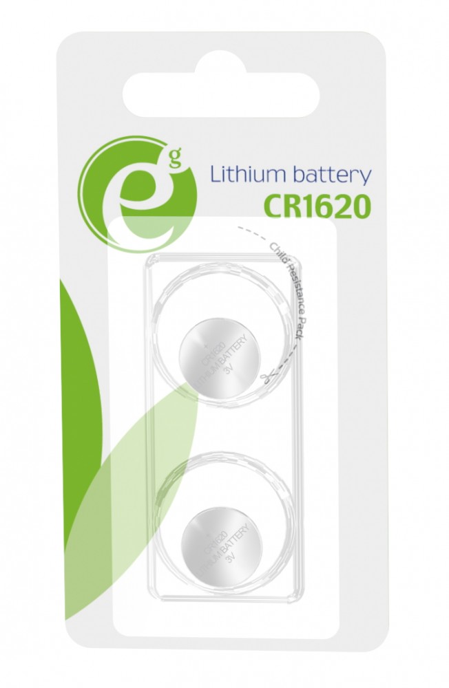 Gembird Battery CR1620, 3V, 2 pieces