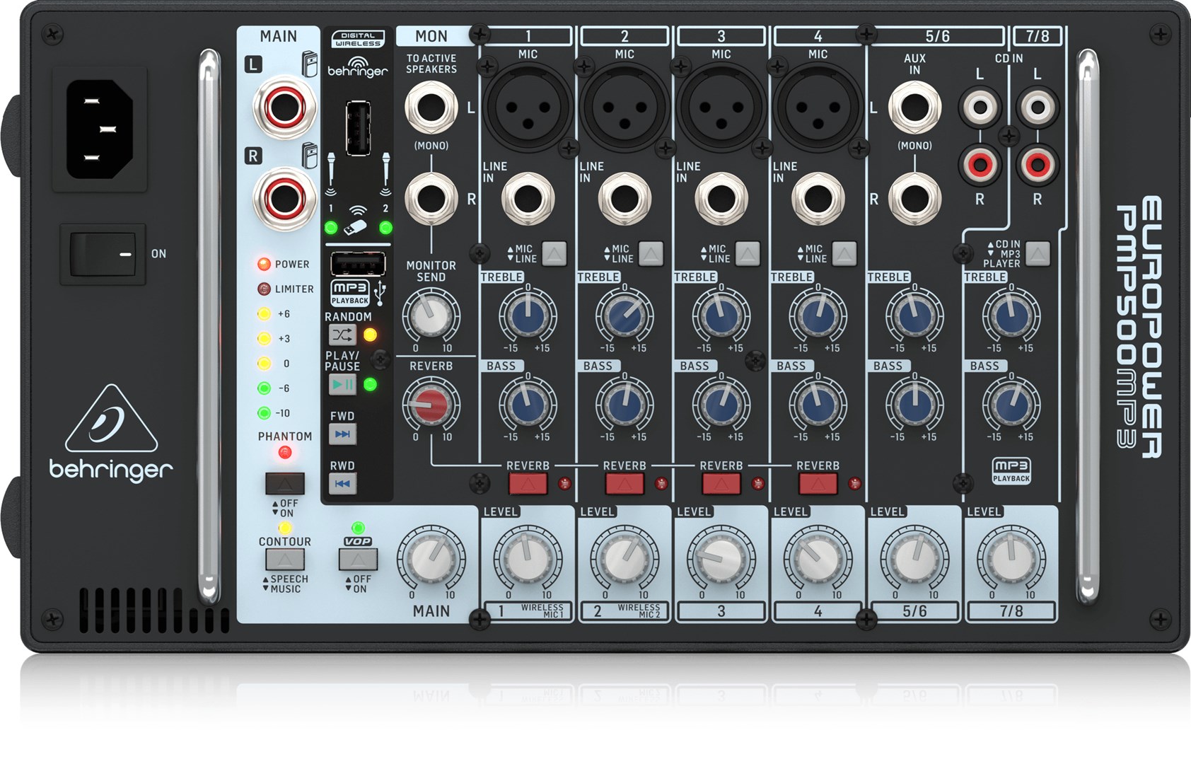 Behringer  PMP500MP3 audio mixer 8 channels