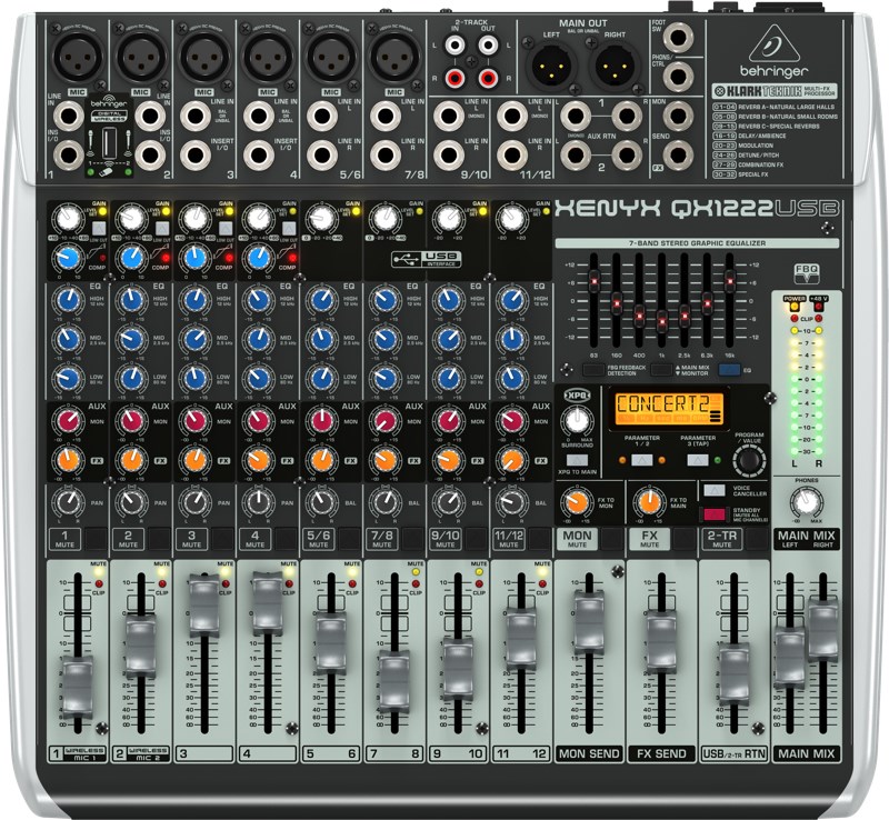 Behringer  QX1222USB audio mixer 16 channels