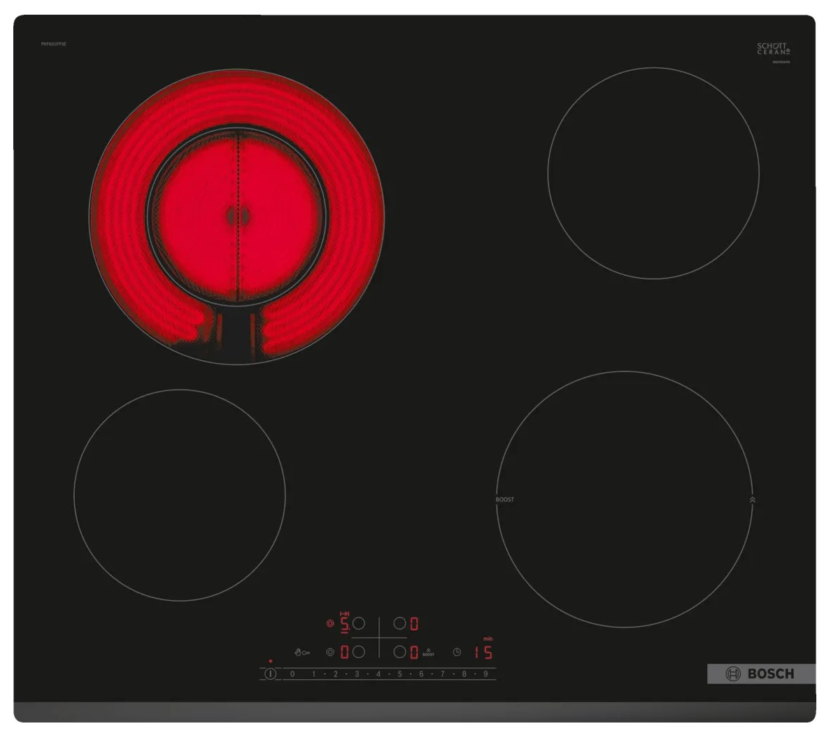 Bosch PKF631FP3E hob Black Built-in 60
