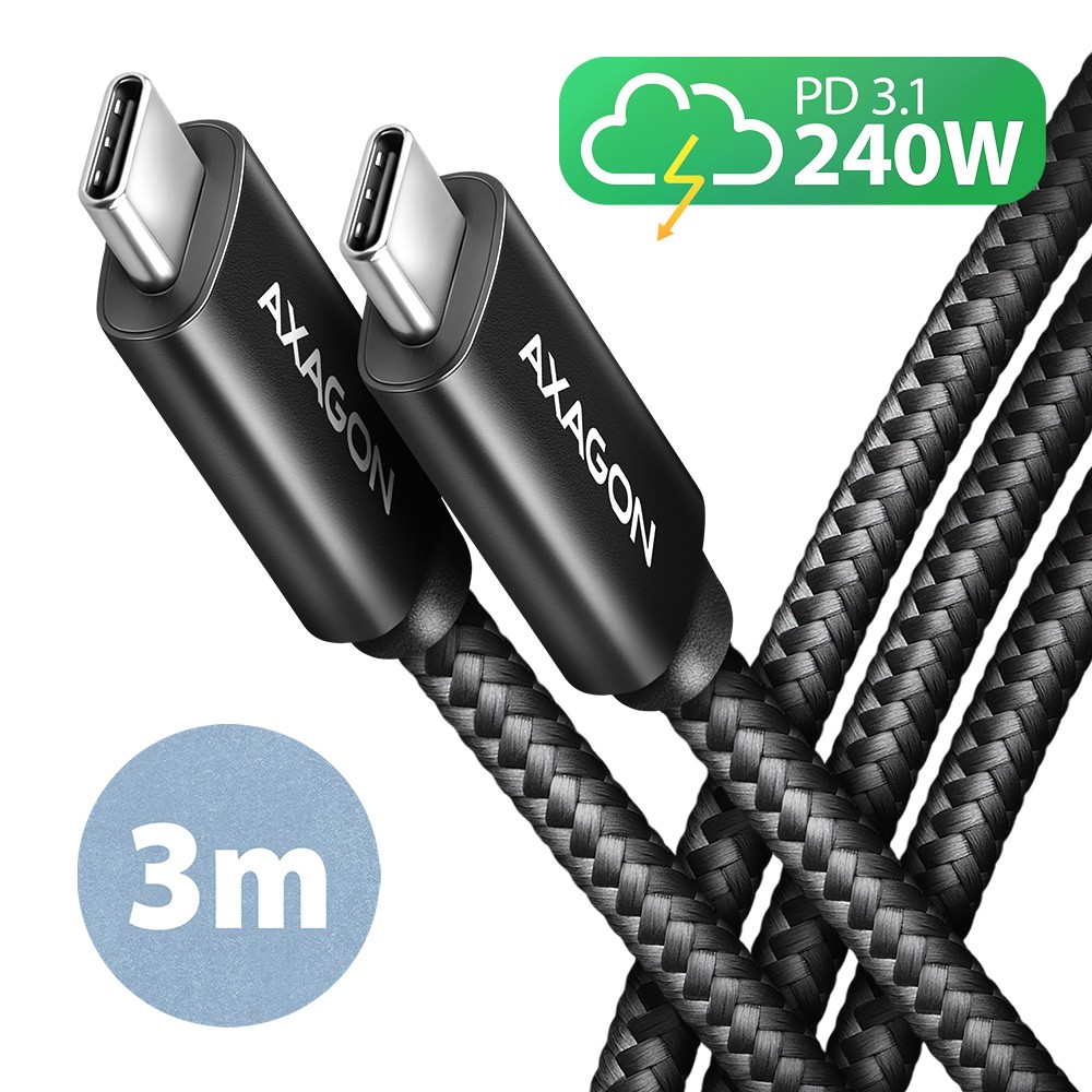 AXAGON BUCM2-CM30AB cable 240W USB-C USB-C