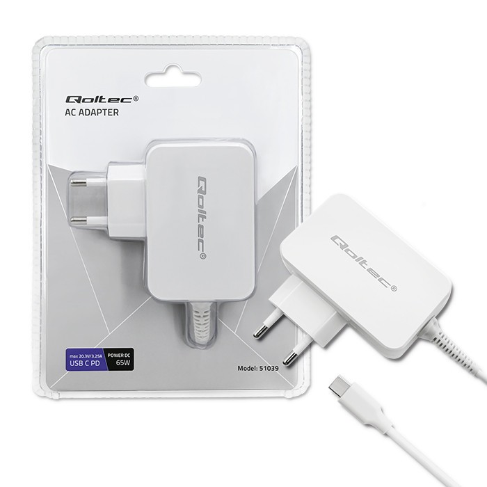 Qoltec Cahrger 65W USB type C