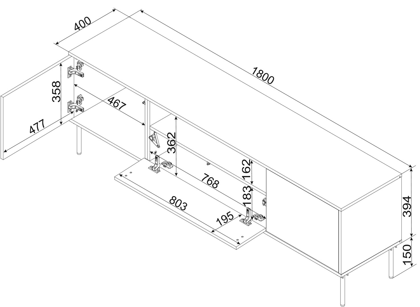 Cama MEBLE Cama RTV cabinet EF