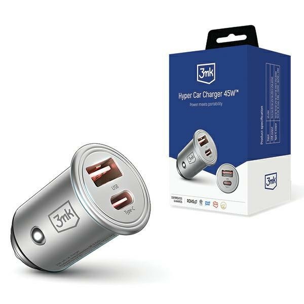 3MK  Car charger 45W 1xUSB-C +USB-A