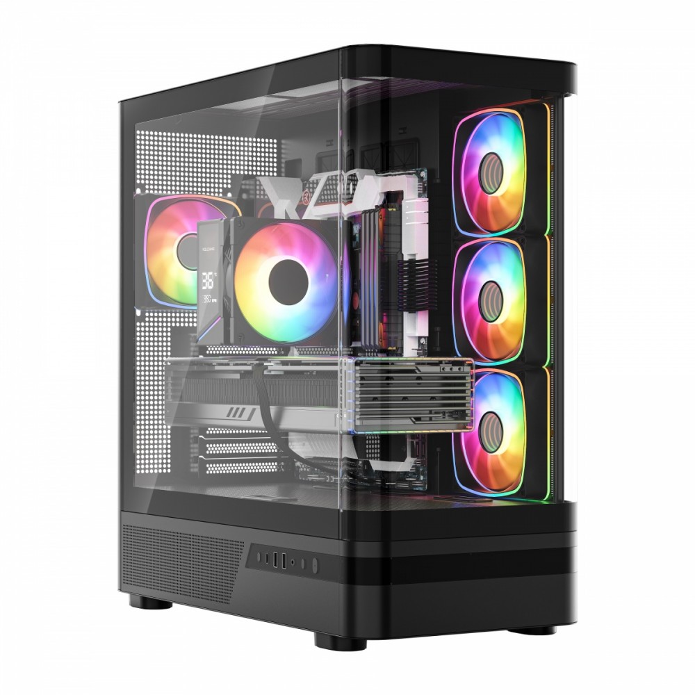 MODECOM Case AQ100 MIDI ARGB GLASS