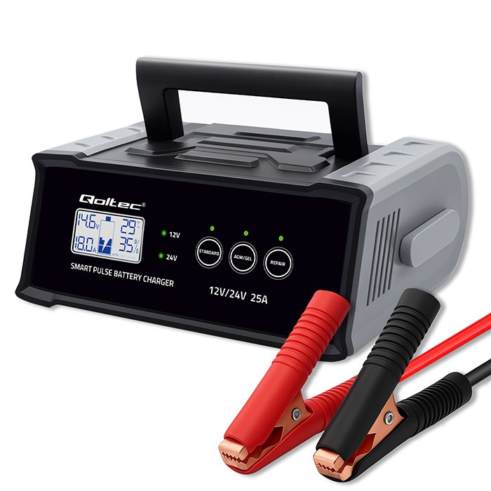 Qoltec Charger 12V 24V 25A AGM