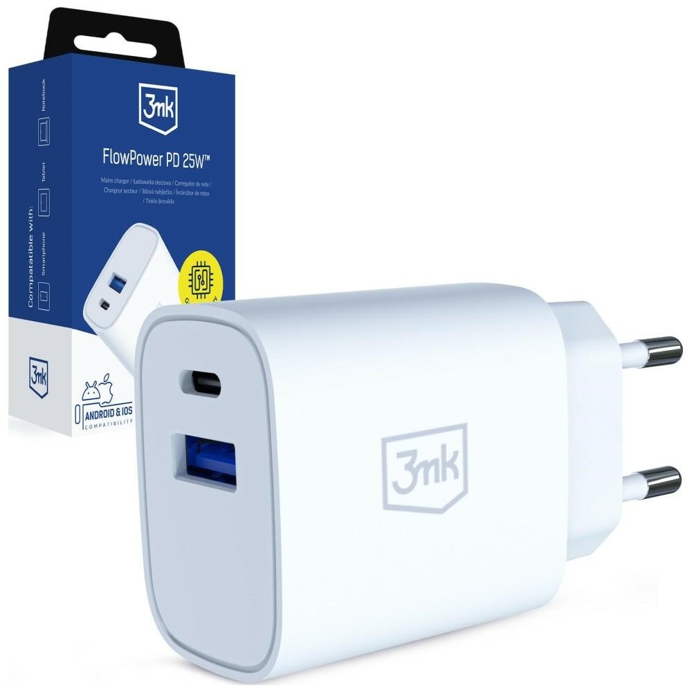 3MK  Charger 25W USB-A USB-C PD