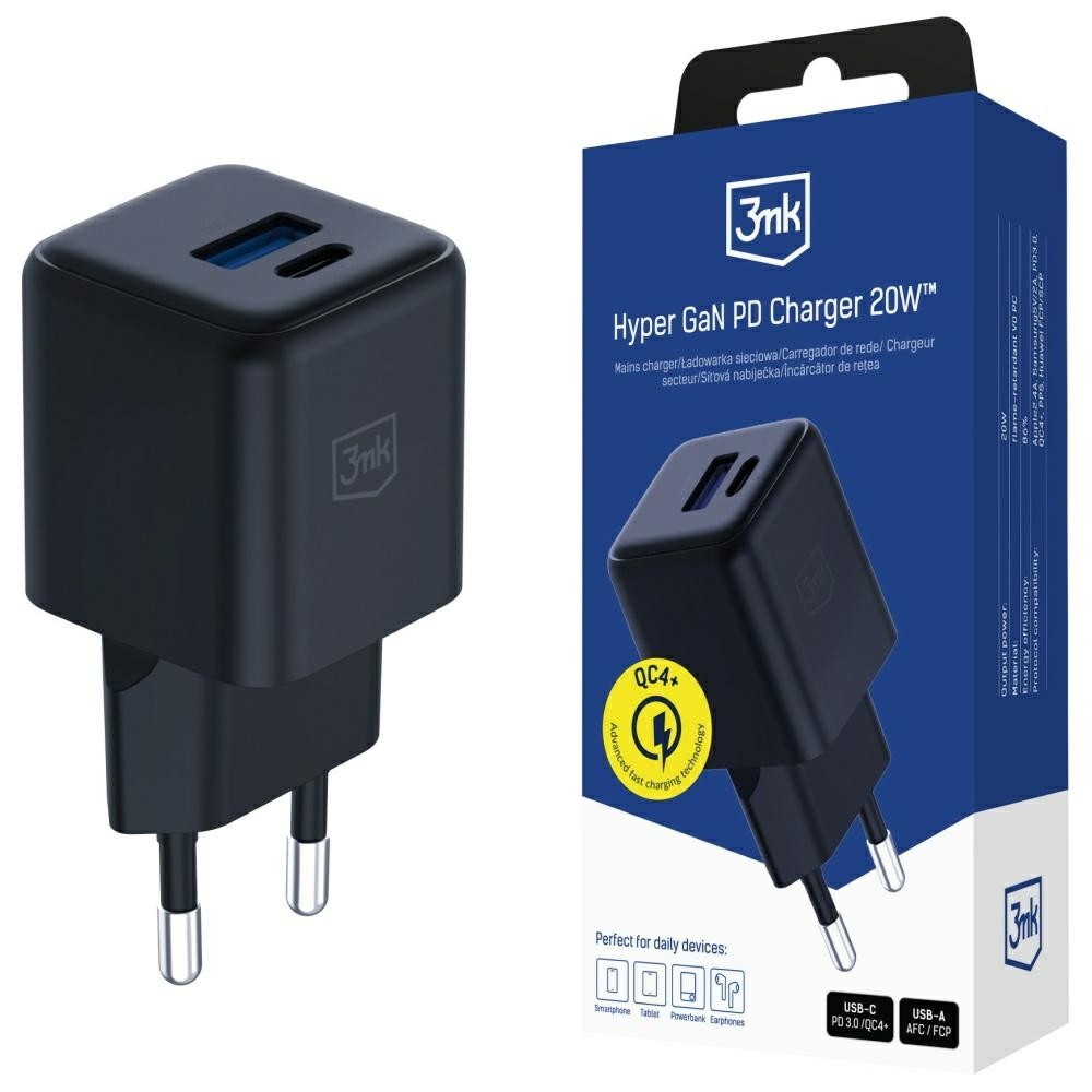 3MK Charger GaN 20W QC4+ 1xUSB-A