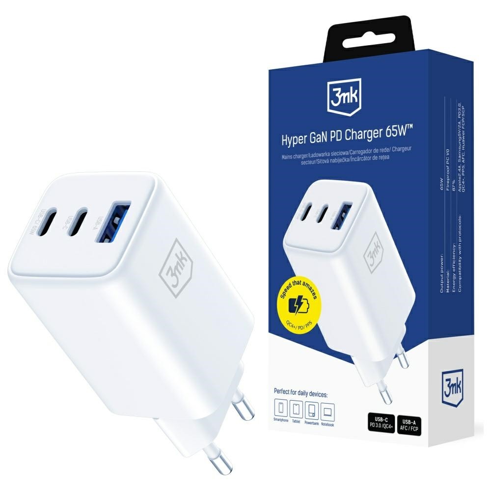 3MK  Charger GaN 65W QC4+ 1xUSB-A