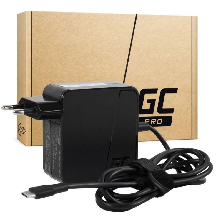 GREEN CELL  Charger USB-C 65W 5V-9V-12V-15V/3A