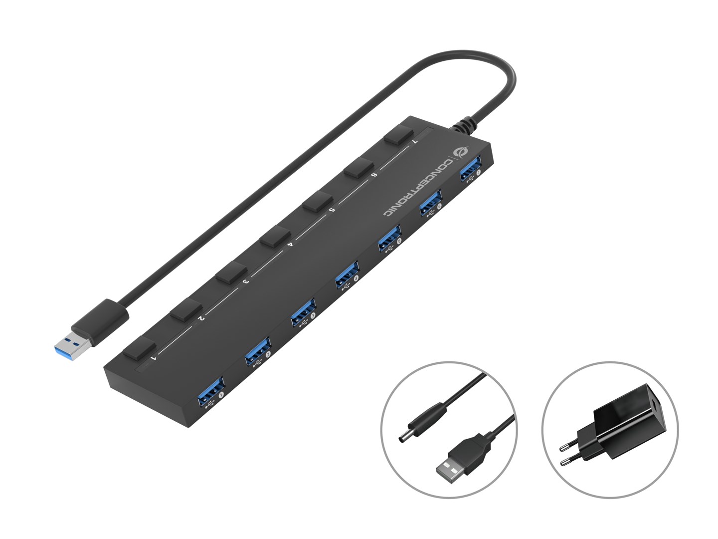 No name Conceptronic HUBBIES19BP 7-Port USB