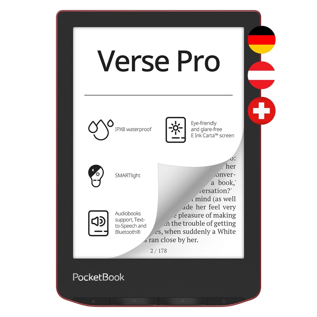 POCKETBOOK Czytnik  Verse Pro czerwony (PB634-3-WW)