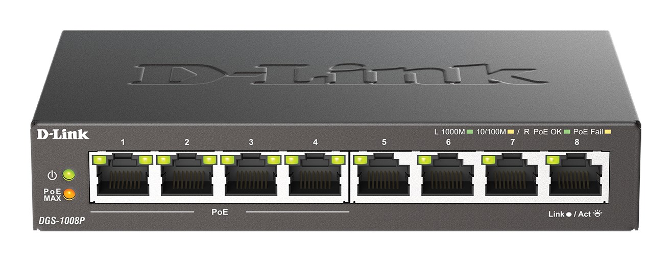 D-Link 8-Port Gigabit PoE Unmanaged Desktop