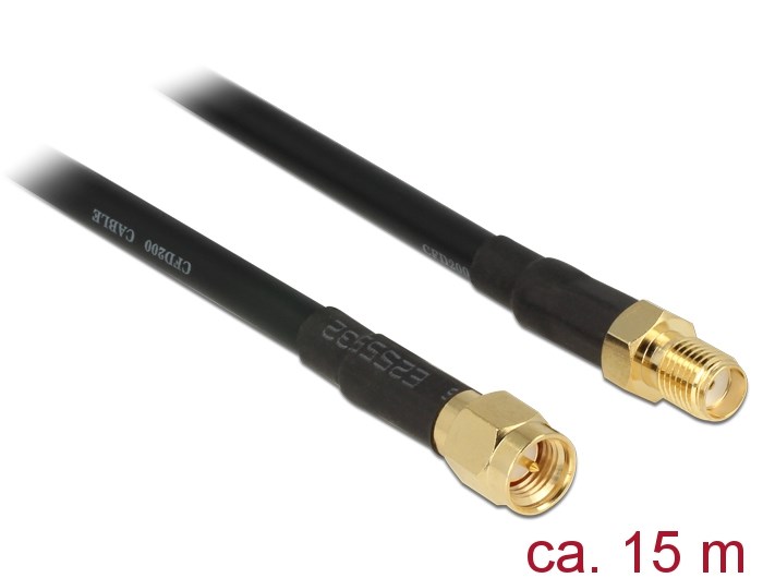 Delock  15m CFD200 coaxial cable SMA