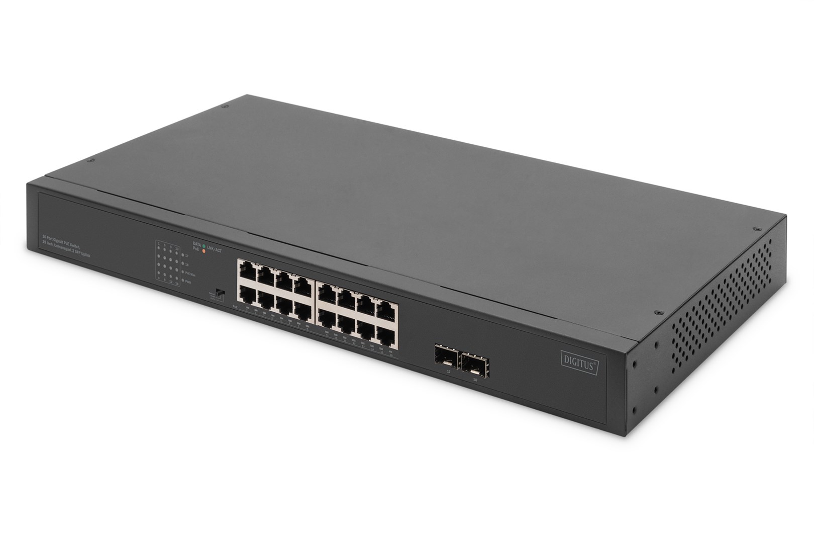 Digitus  16-Port Gigabit Netzwerkswitch, 19 Zoll