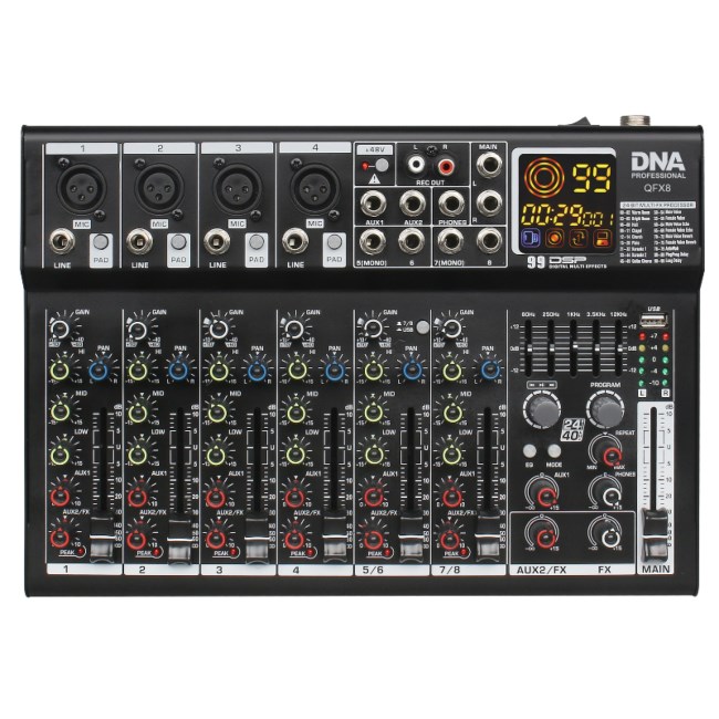 QSC DNA QFX8 analog audio mixer