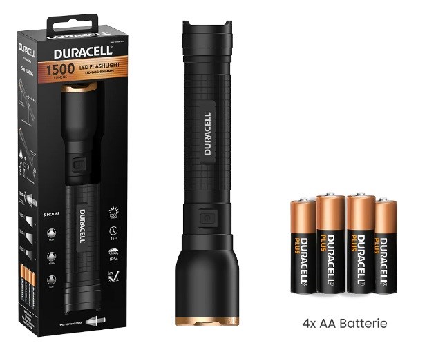 Duracell DF1500 Flashlight black | DF1500-BLISTER