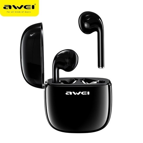AWEI  Earphones Bluetooth T28 TWS+docking Black