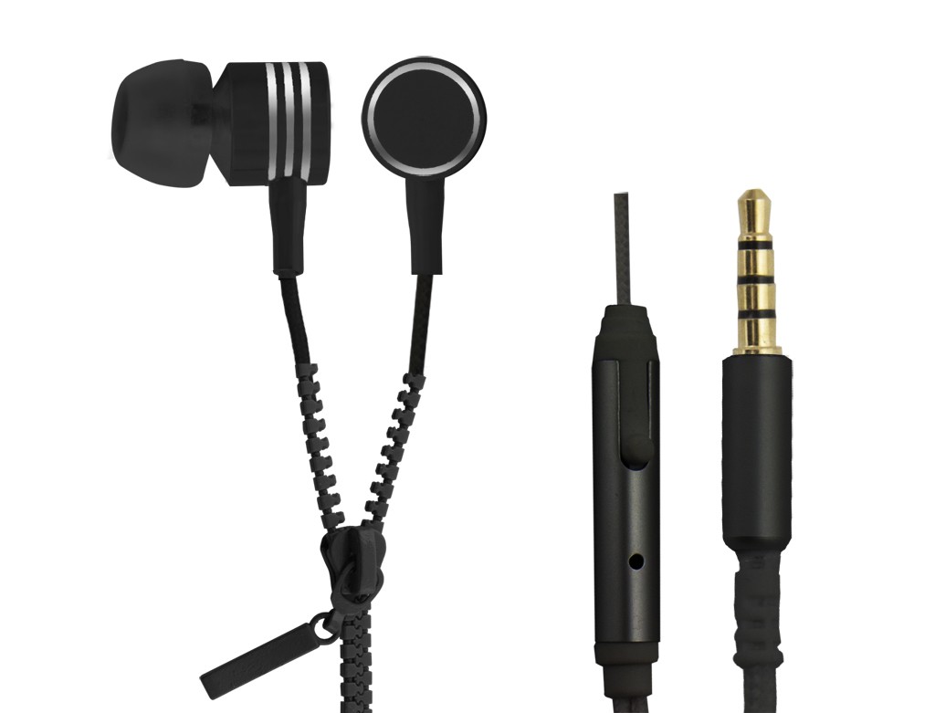 Esperanza  Earphones ZIPPER with microphone black