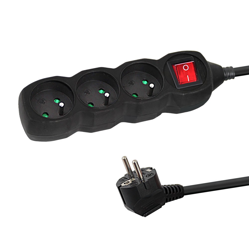 Esperanza  ELK211K Power strip 3GN/3M Black