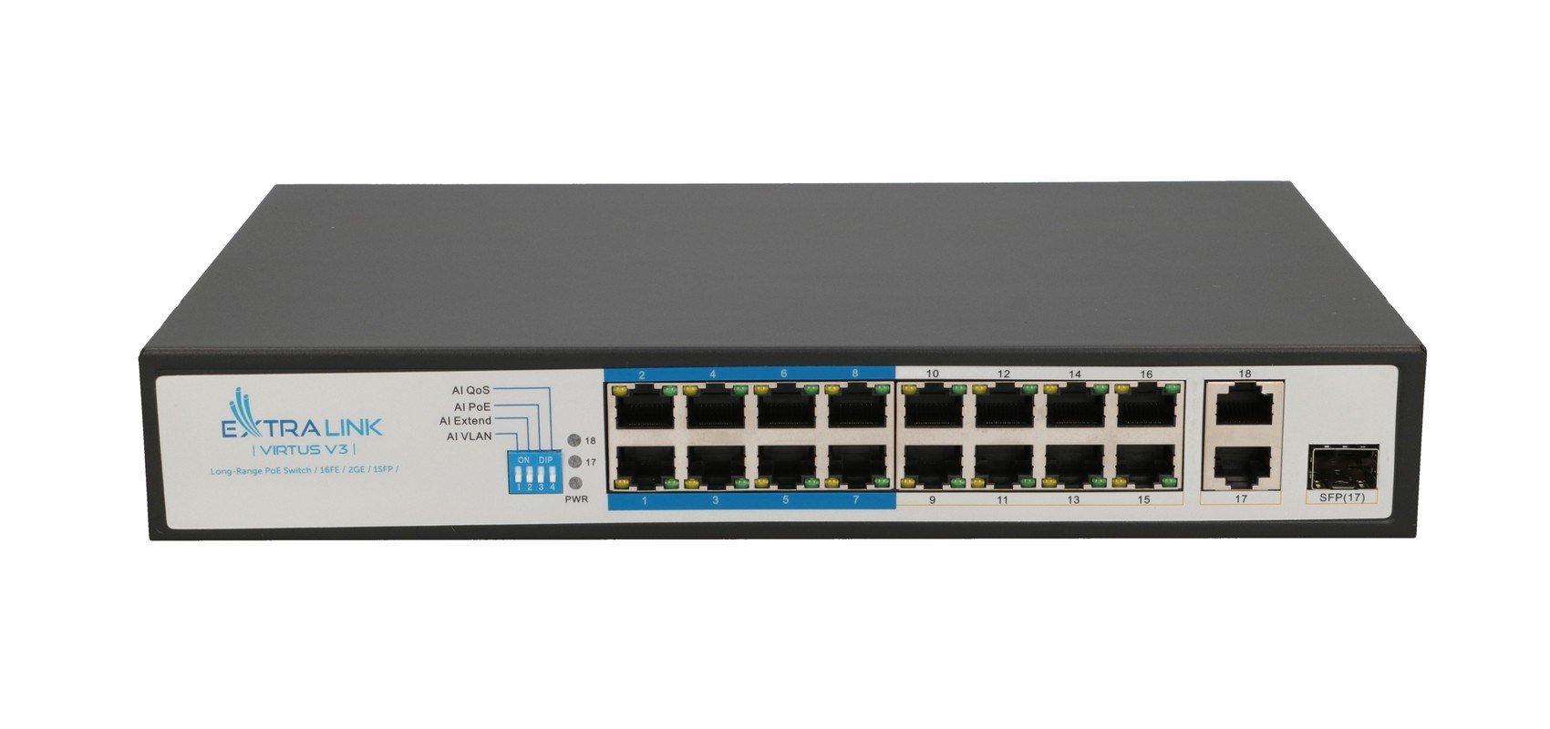 Extralink  PoE Switch VIRTUS V3 16x