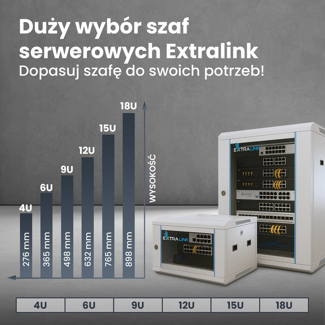 Extralink Rack cabinet 18U 600x450mm grey