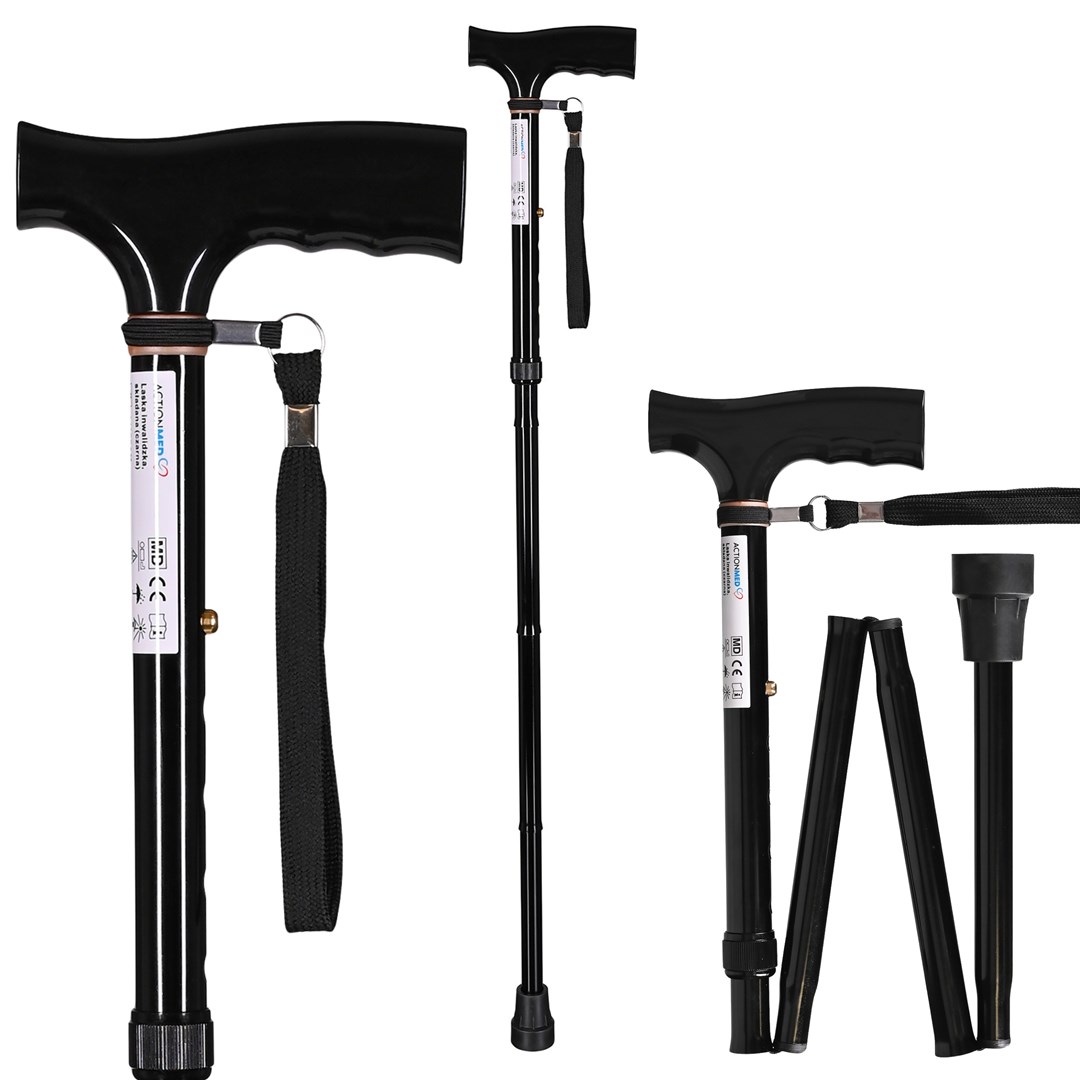 ActionMed Folding walking stick  black |