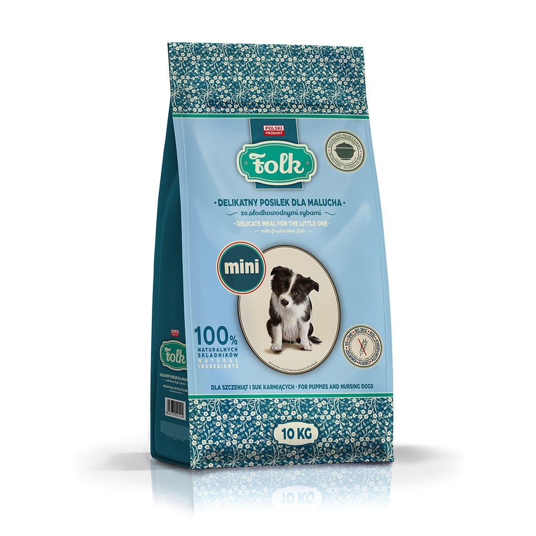 Folk  Delicate meal for puppies with