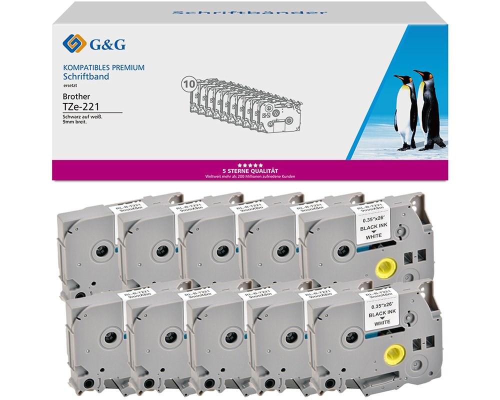 G&G 20101 label-making tape Black on