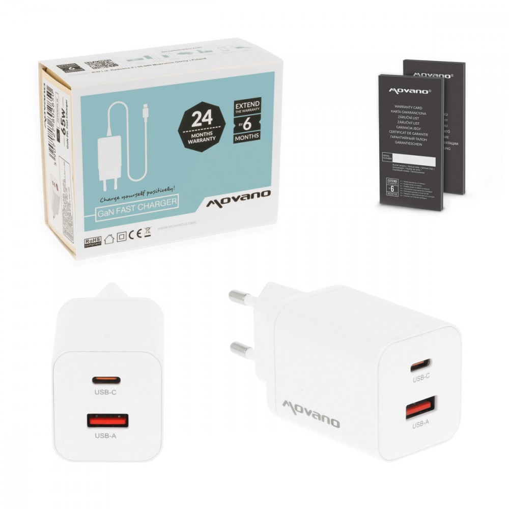 Movano  GaN 45W USB-C PD +